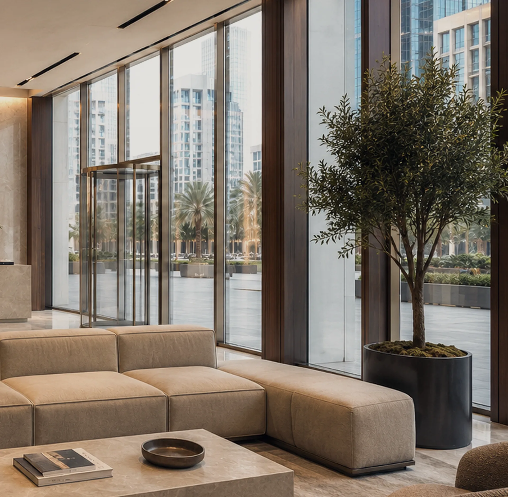 Environnement immédiat du DIFC vu depuis les bureaux privés Caravelli Costruzioni à Dubai