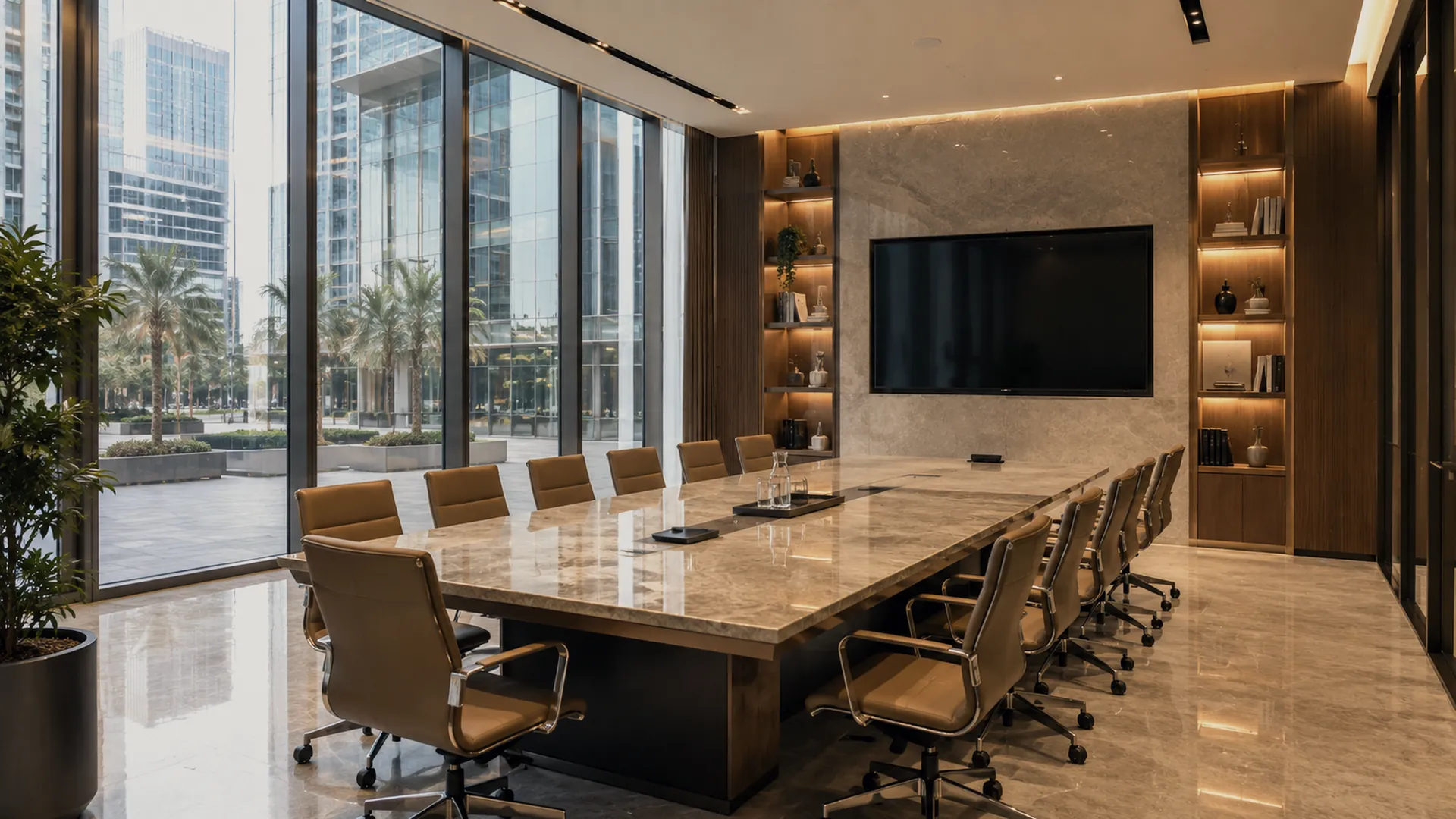 Salle de réunion des bureaux privés Caravelli Costruzioni à Dubai