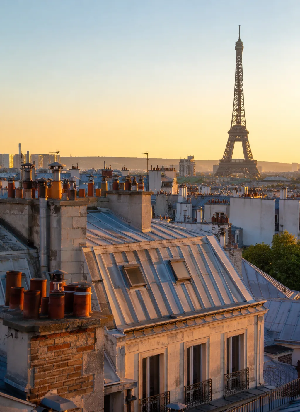 Toit-terrasse avec vue sur Paris