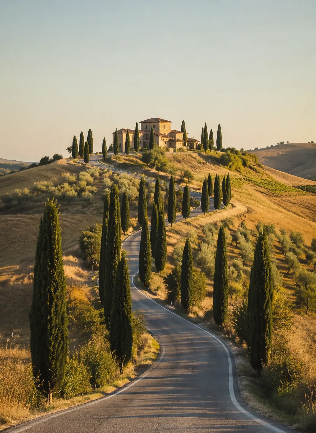 Villa en pierre sur les collines de Toscane